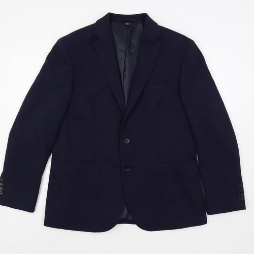 Marks and Spencer Mens Blue Polyester Jacket Suit Jacket Size 40 Regular
