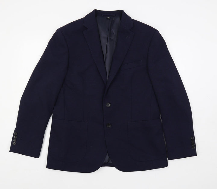 Marks and Spencer Mens Blue Polyester Jacket Suit Jacket Size 40 Regular