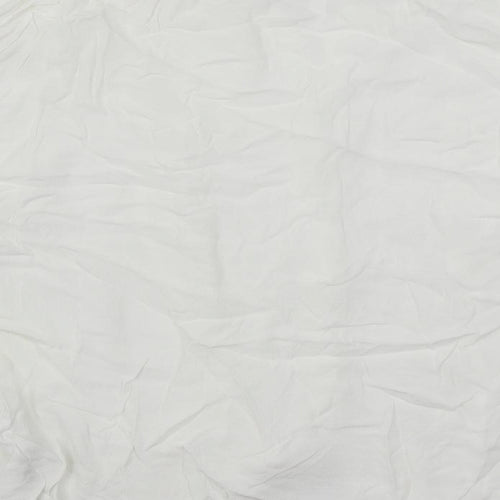 Marks and Spencer Womens White Viscose Basic Button-Up Size 14 Mock Neck