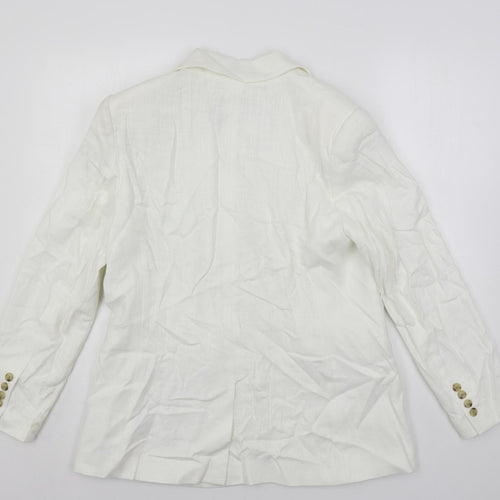 Marks and Spencer Womens White Jacket Blazer Size 14 Button