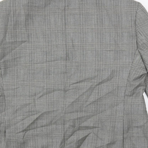 Marks and Spencer Mens Grey Plaid Wool Jacket Suit Jacket Size 40 Regular