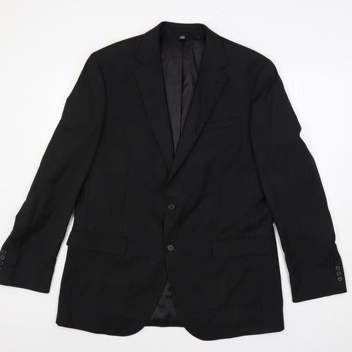 Marks and Spencer Mens Black Polyester Jacket Suit Jacket Size 42 Regular