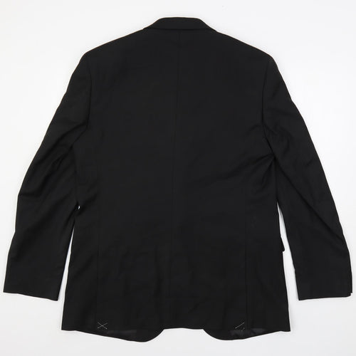 Marks and Spencer Mens Black Polyester Jacket Suit Jacket Size 42 Regular