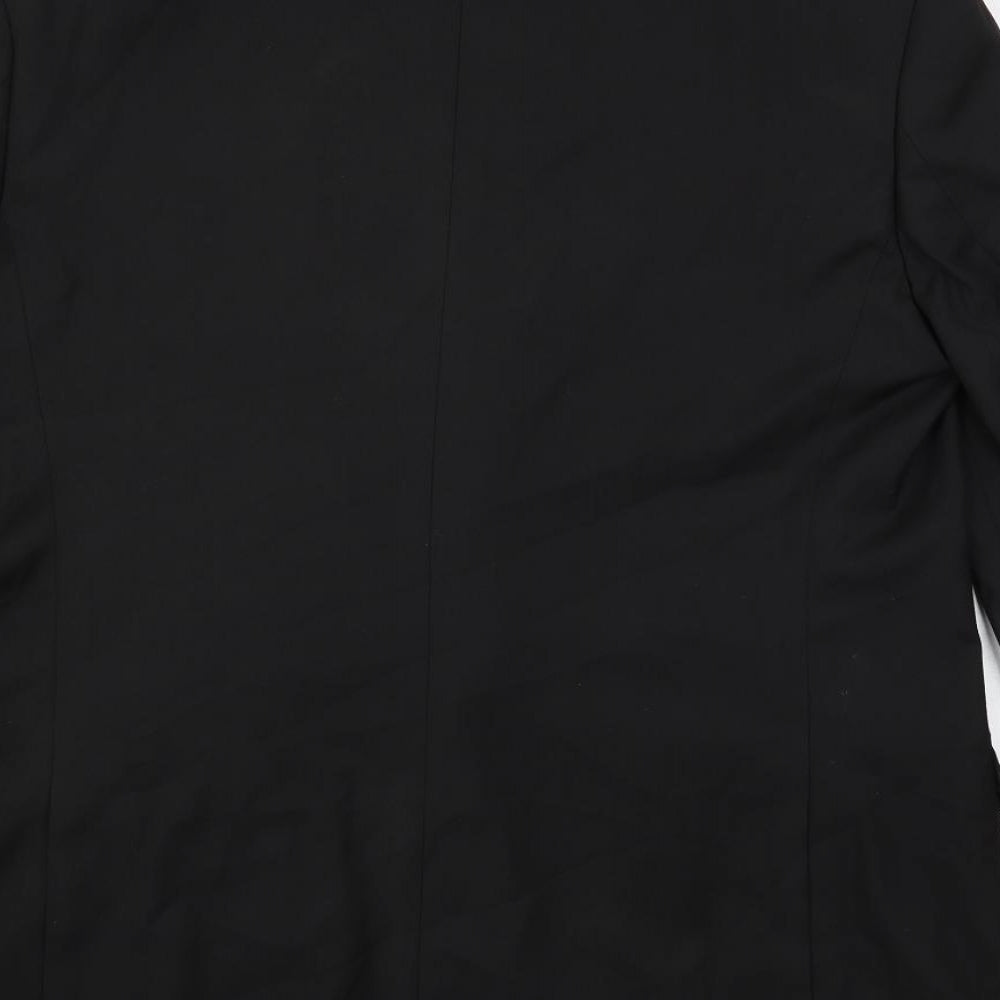 Marks and Spencer Mens Black Polyester Jacket Suit Jacket Size 42 Regular