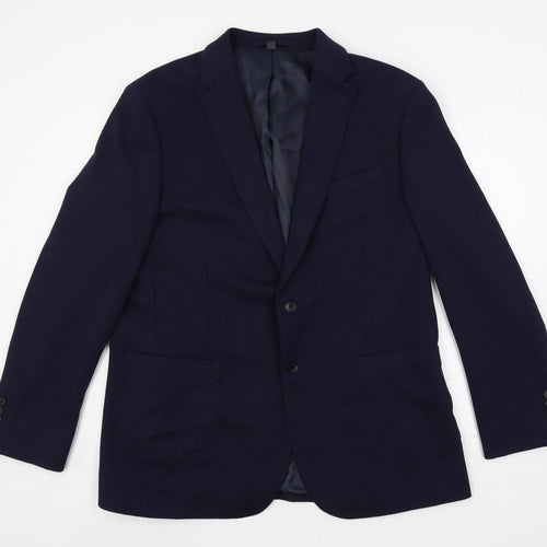 Marks and Spencer Mens Blue Polyamide Jacket Blazer Size 44 Regular