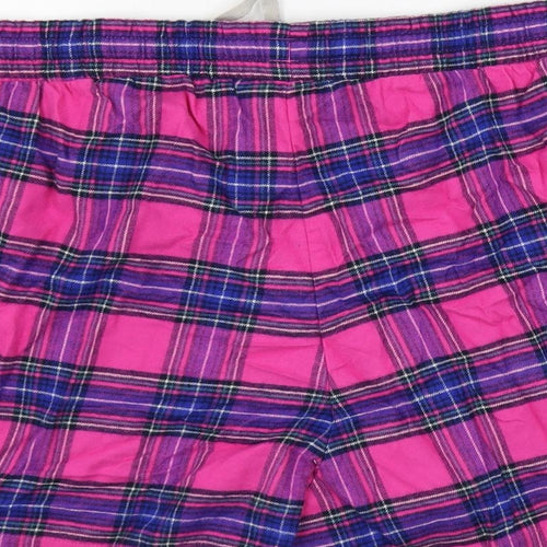 Marks and Spencer Womens Multicoloured Plaid Cotton Top Sleep Shorts Size 18 Drawstring