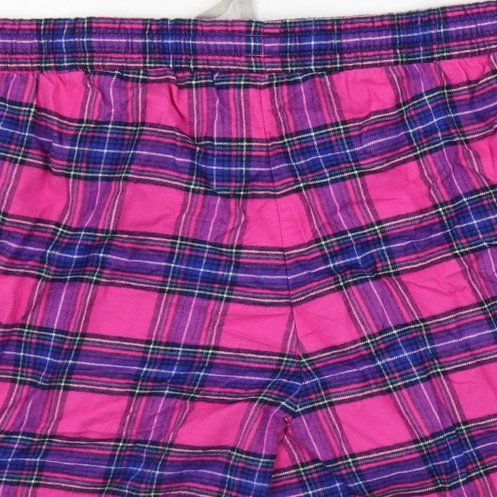 Marks and Spencer Womens Multicoloured Plaid Cotton Top Sleep Shorts Size 18 Drawstring