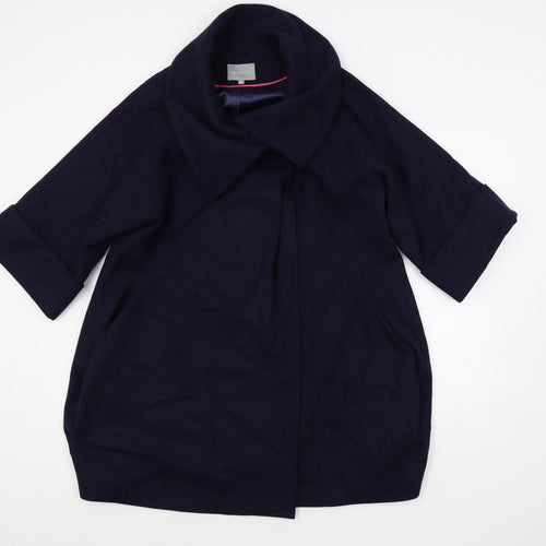 Per Una Womens Blue Overcoat Coat Size 14 Snap