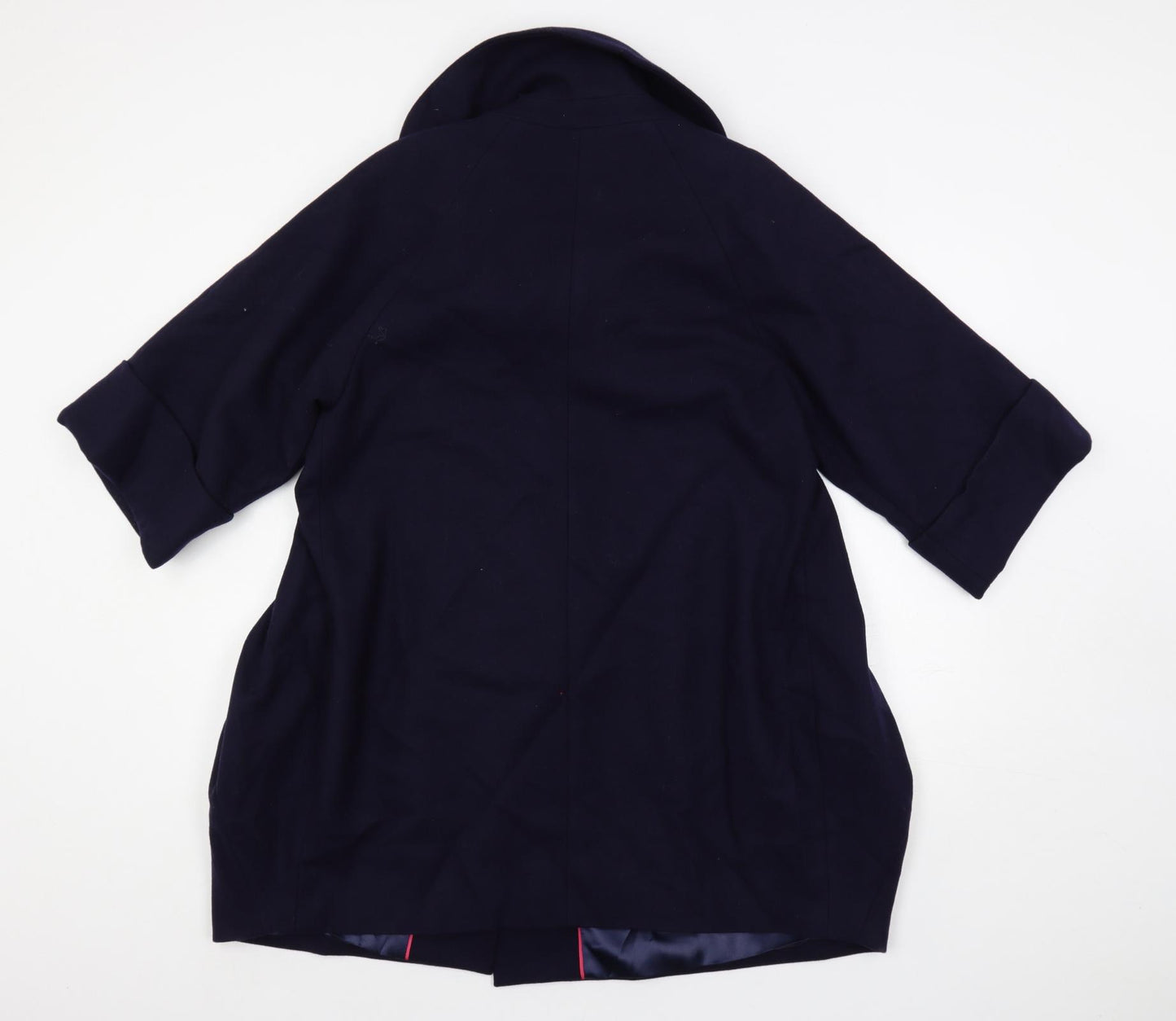 Per Una Womens Blue Overcoat Coat Size 14 Snap