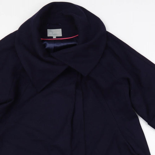 Per Una Womens Blue Overcoat Coat Size 14 Snap