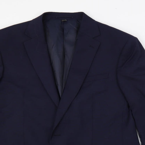 Marks and Spencer Mens Blue Polyester Jacket Suit Jacket Size 42 Regular