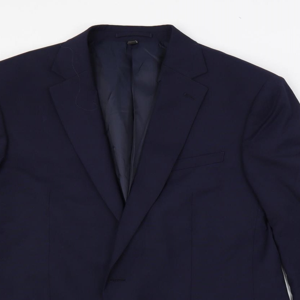 Marks and Spencer Mens Blue Polyester Jacket Suit Jacket Size 42 Regular