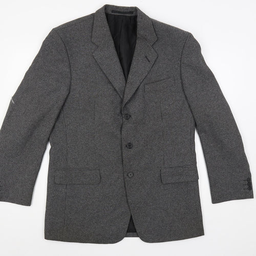 Canda Mens Grey Polyester Jacket Blazer Size 40 Regular