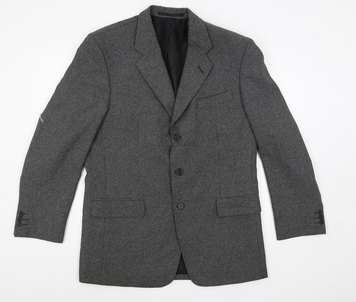Canda Mens Grey Polyester Jacket Blazer Size 40 Regular