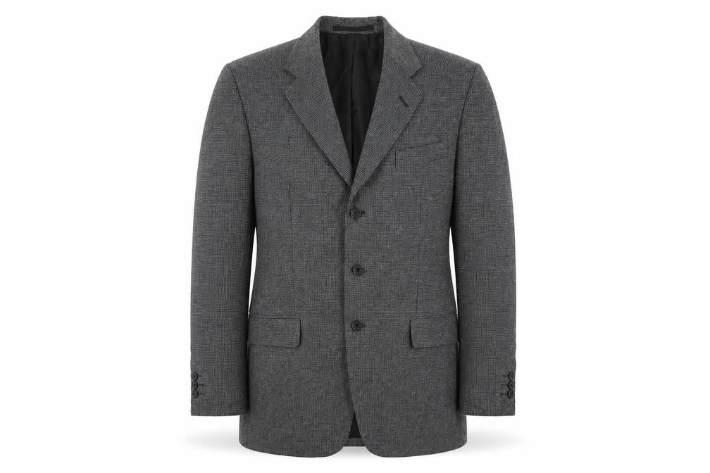 Front view of Canda men’s grey polyester jacket blazer, size 40, regular
