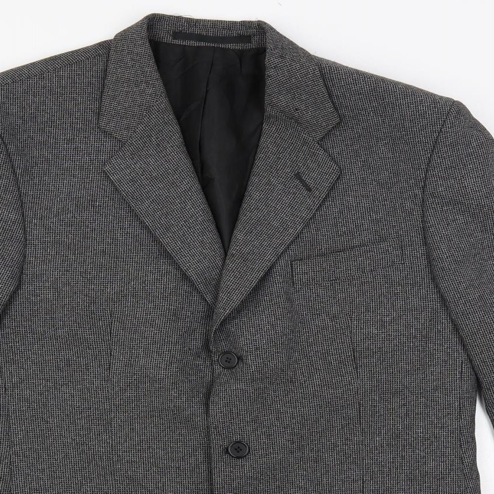 Canda Mens Grey Polyester Jacket Blazer Size 40 Regular