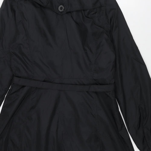 Red Herring Womens Black Trench Coat Coat Size 14 Button - Belted