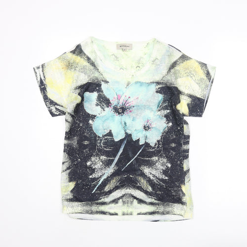BASSINI Womens Multicoloured Polyester Basic Blouse Size M Round Neck - Floral Print