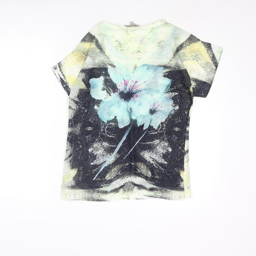 BASSINI Womens Multicoloured Polyester Basic Blouse Size M Round Neck - Floral Print