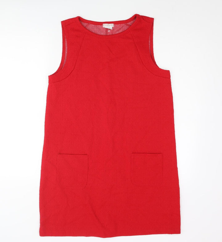 Cooperative Womens Red Acrylic Shift Size S Round Neck Pullover - Textured