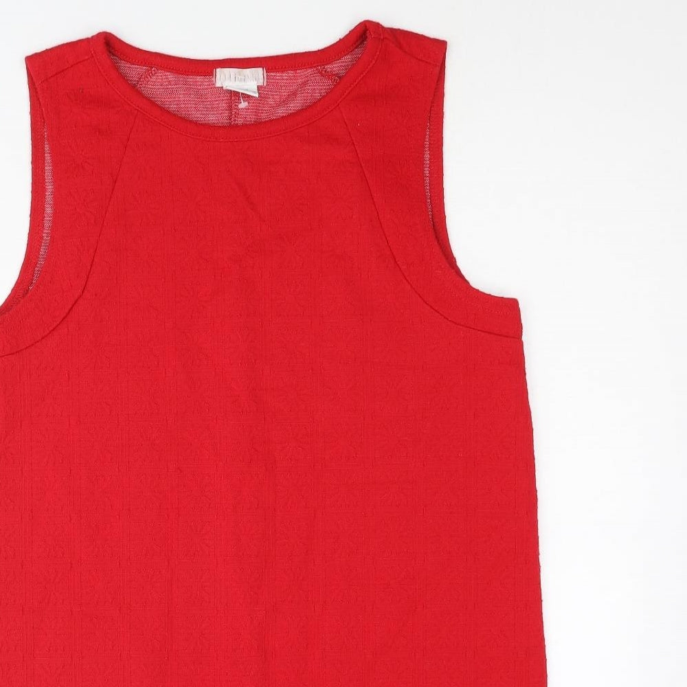 Cooperative Womens Red Acrylic Shift Size S Round Neck Pullover - Textured