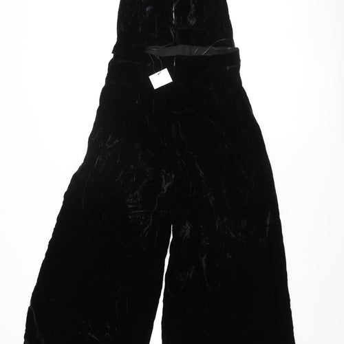 Zara Womens Black Viscose Jumpsuit One-Piece Size S L34 in Zip - Open Back