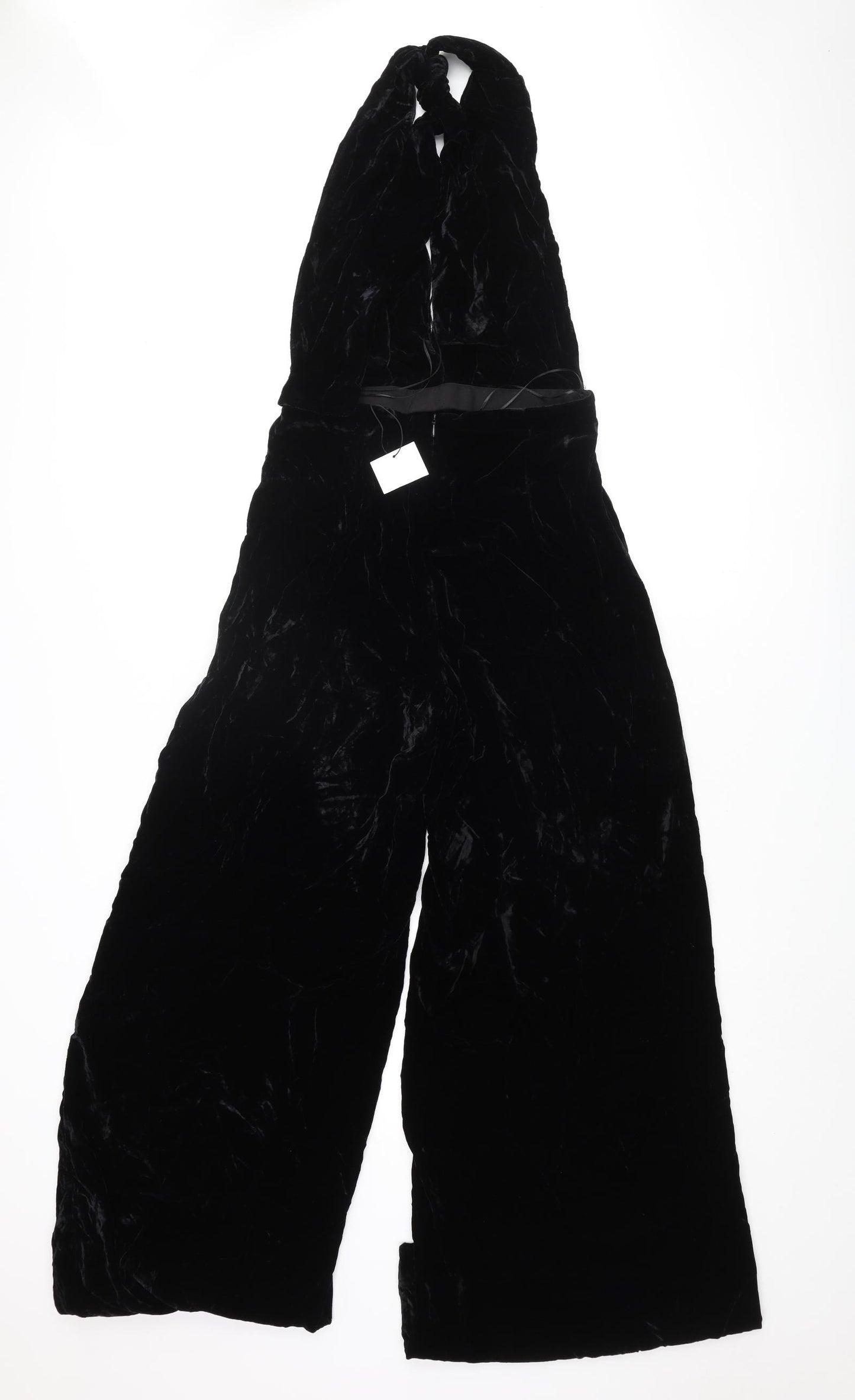 Zara Womens Black Viscose Jumpsuit One-Piece Size S L34 in Zip - Open Back