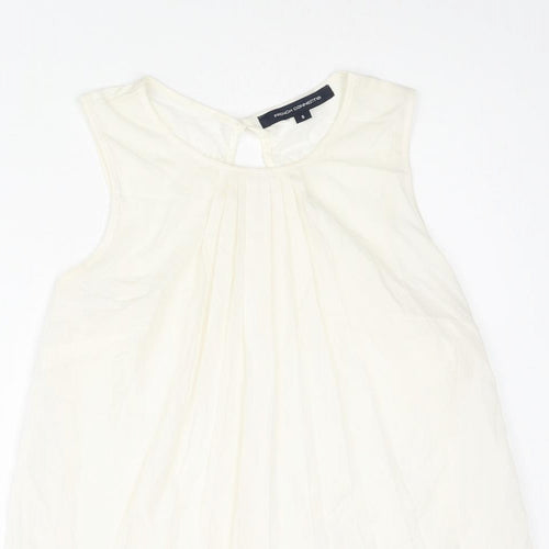 French Connection Womens Ivory Polyester Camisole Blouse Size S Round Neck - Pleated