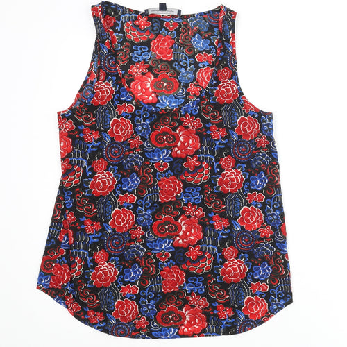 French Connection Womens Multicoloured Floral Polyester Camisole Blouse Size 10 Scoop Neck