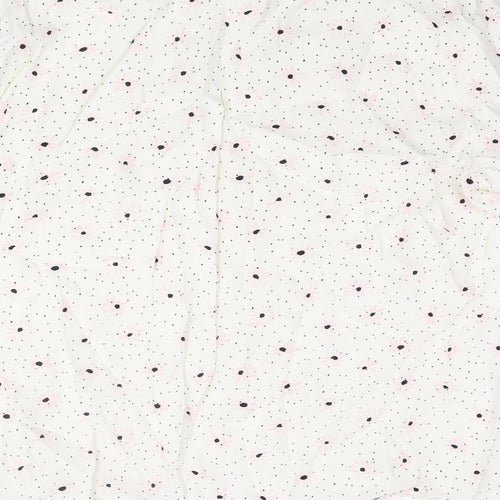 Laura Ashley Womens Ivory Geometric Viscose Basic Blouse Size 12 Round Neck - Floral Polka Dot Print