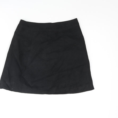 Divided by H&M Womens Black Polyester A-Line Skirt Size 6 Snap