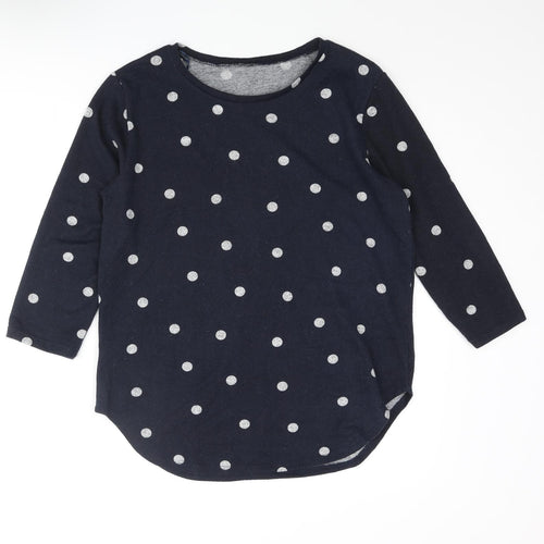 Intuition Womens Blue Round Neck Polka Dot Polyester Pullover Jumper Size 12 - Size 12-14