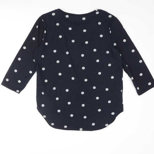 Intuition Womens Blue Round Neck Polka Dot Polyester Pullover Jumper Size 12 - Size 12-14