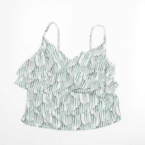 Topshop Womens Multicoloured Geometric Polyester Camisole Blouse Size 12 Sweetheart - Layered