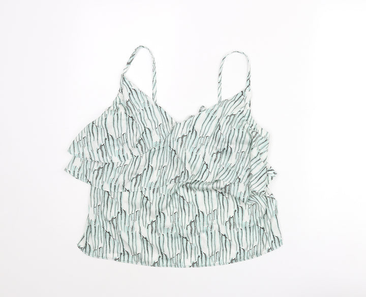 Topshop Womens Multicoloured Geometric Polyester Camisole Blouse Size 12 Sweetheart - Layered