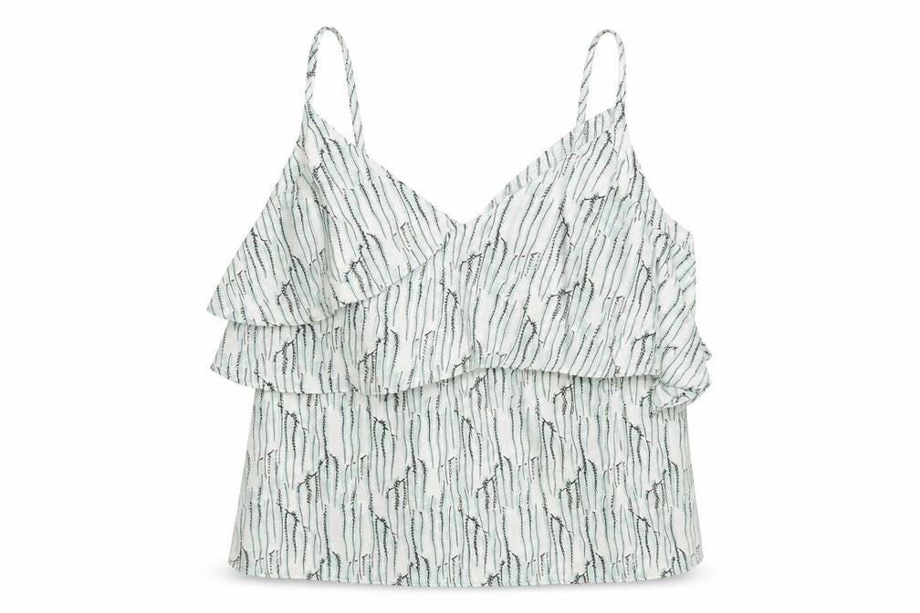 Topshop Womens Multicoloured Geometric Polyester Camisole Blouse Size 12 Sweetheart - Layered