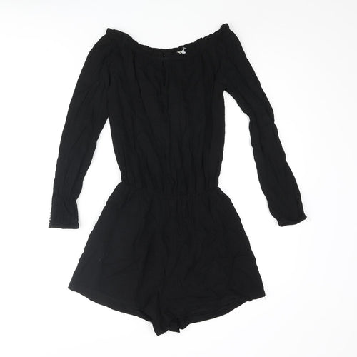 Suite Benedict Womens Black Vinyl Playsuit One-Piece Size XS - Keyhole