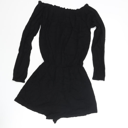 Suite Benedict Womens Black Vinyl Playsuit One-Piece Size XS - Keyhole