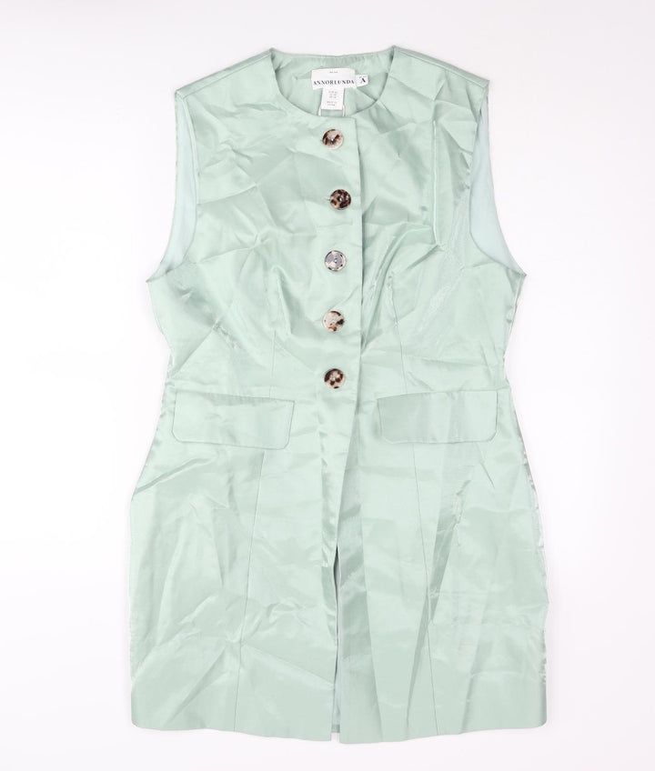 Annorlunda Womens Green Gilet Jacket Size 14 Button