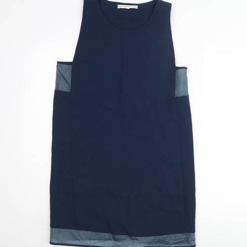 & Other Stories Womens Blue Polyester Shift Size 10 Round Neck Pullover
