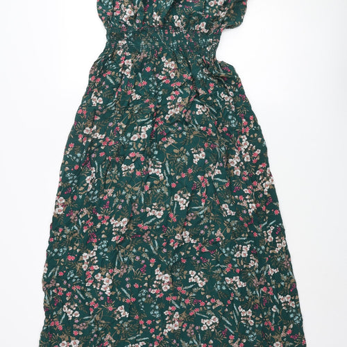 Apricot Womens Green Floral Viscose Maxi Size 16 V-Neck Pullover