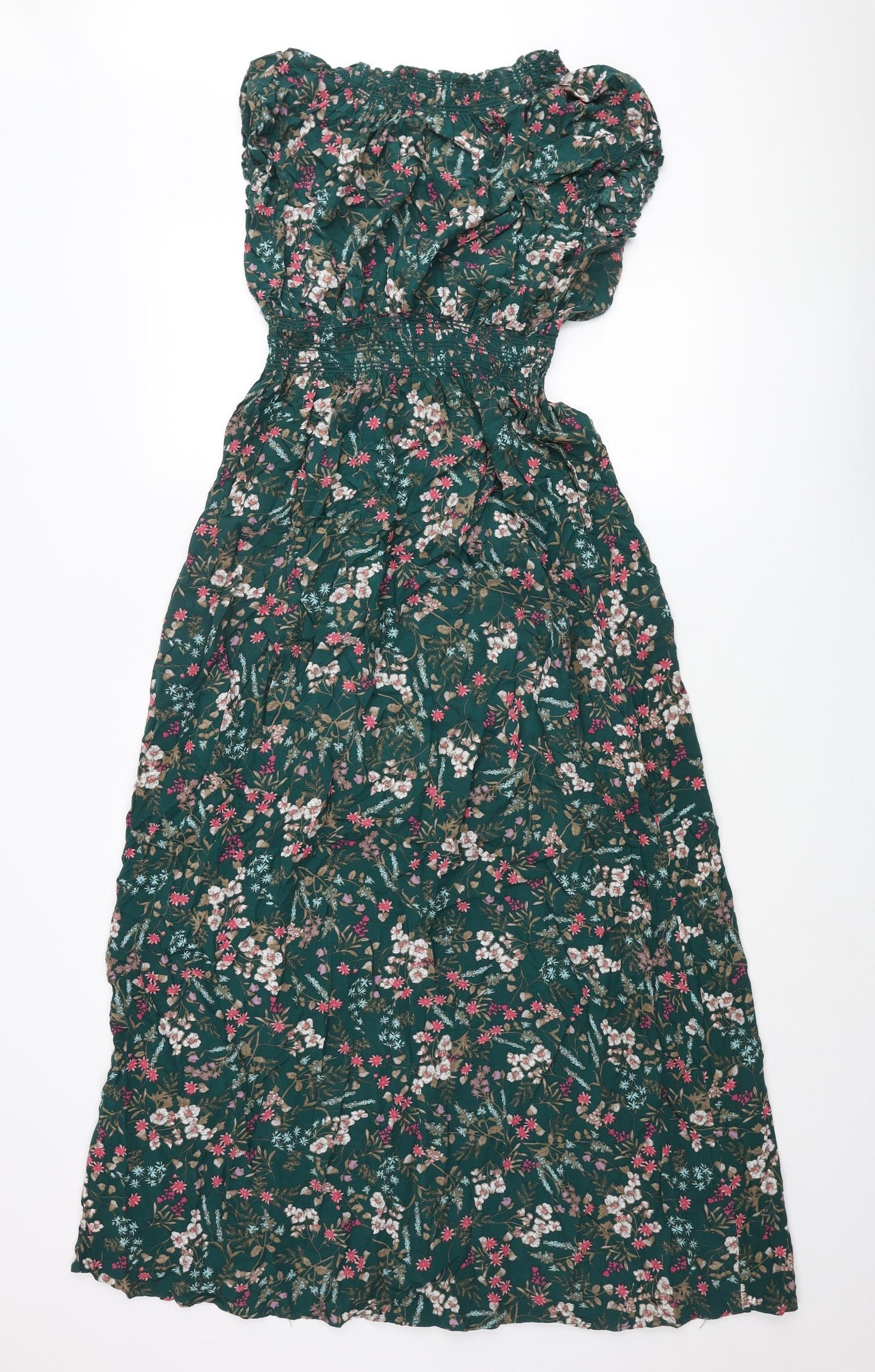 Apricot Womens Green Floral Viscose Maxi Size 16 V-Neck Pullover