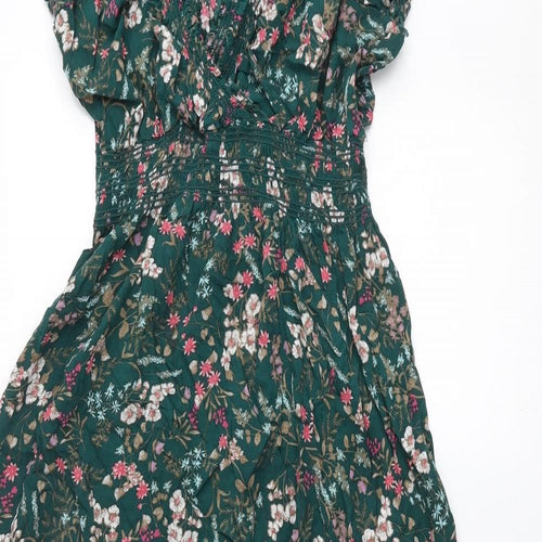 Apricot Womens Green Floral Viscose Maxi Size 16 V-Neck Pullover