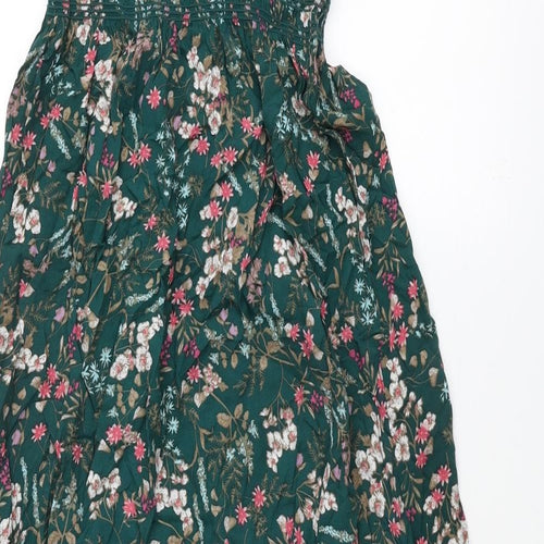 Apricot Womens Green Floral Viscose Maxi Size 16 V-Neck Pullover
