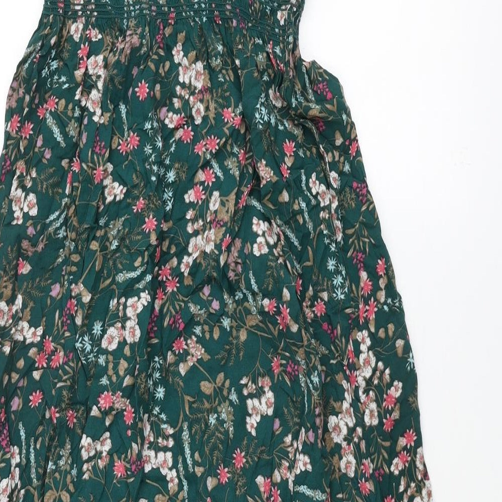 Apricot Womens Green Floral Viscose Maxi Size 16 V-Neck Pullover