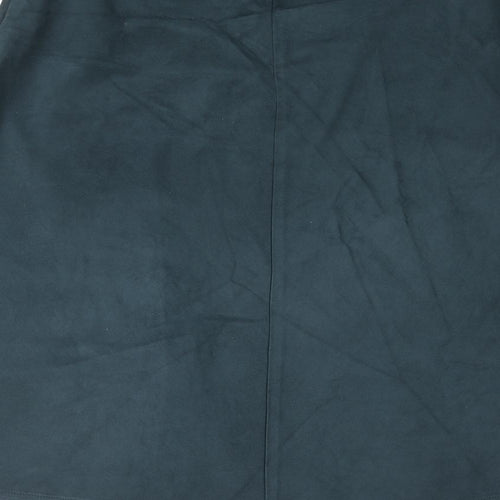Marks and Spencer Womens Green Polyester A-Line Skirt Size 14 Zip