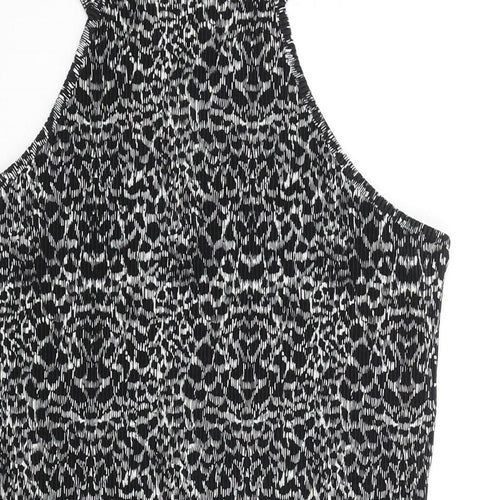 NEXT Womens Black Geometric Polyester Camisole Blouse Size 14 Square Neck