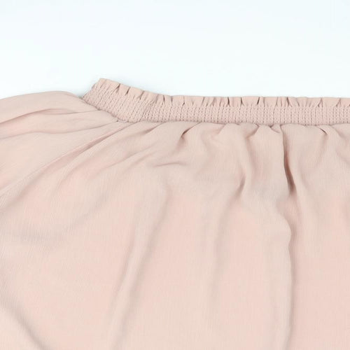 New Look Womens Pink Polyester Basic Blouse Size 14 Boat Neck - Rouched