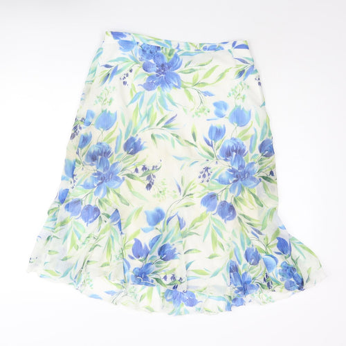 Dressbarn Womens Multicoloured Floral Polyester Trumpet Skirt Size 8 Zip