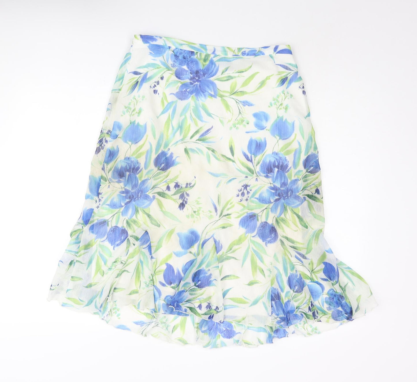 Dressbarn Womens Multicoloured Floral Polyester Trumpet Skirt Size 8 Zip